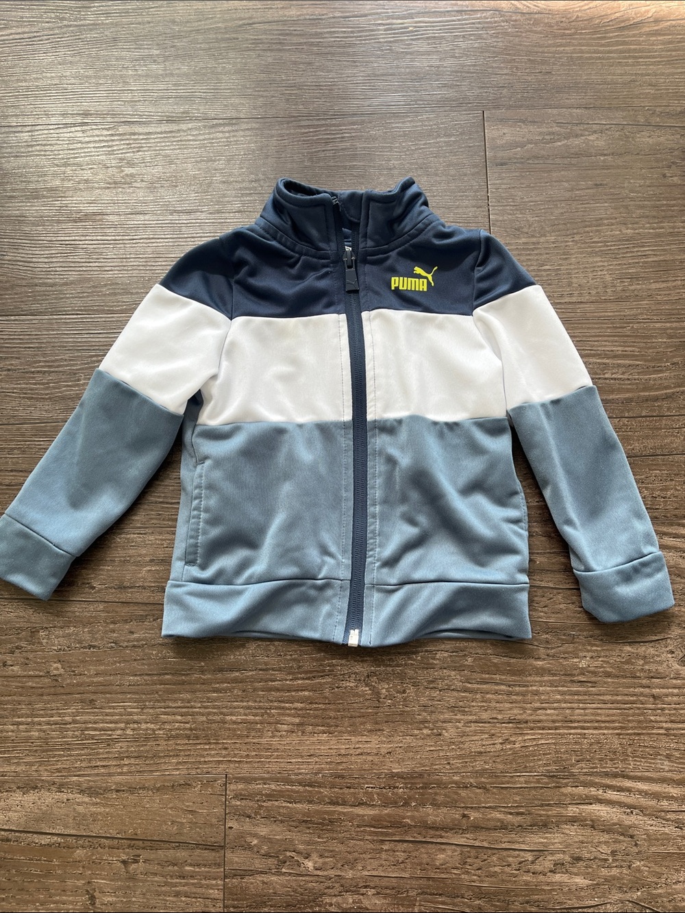 Puma Baby Boy Zip Track Jacket - Navy, White & Light Blue Size 18 Month